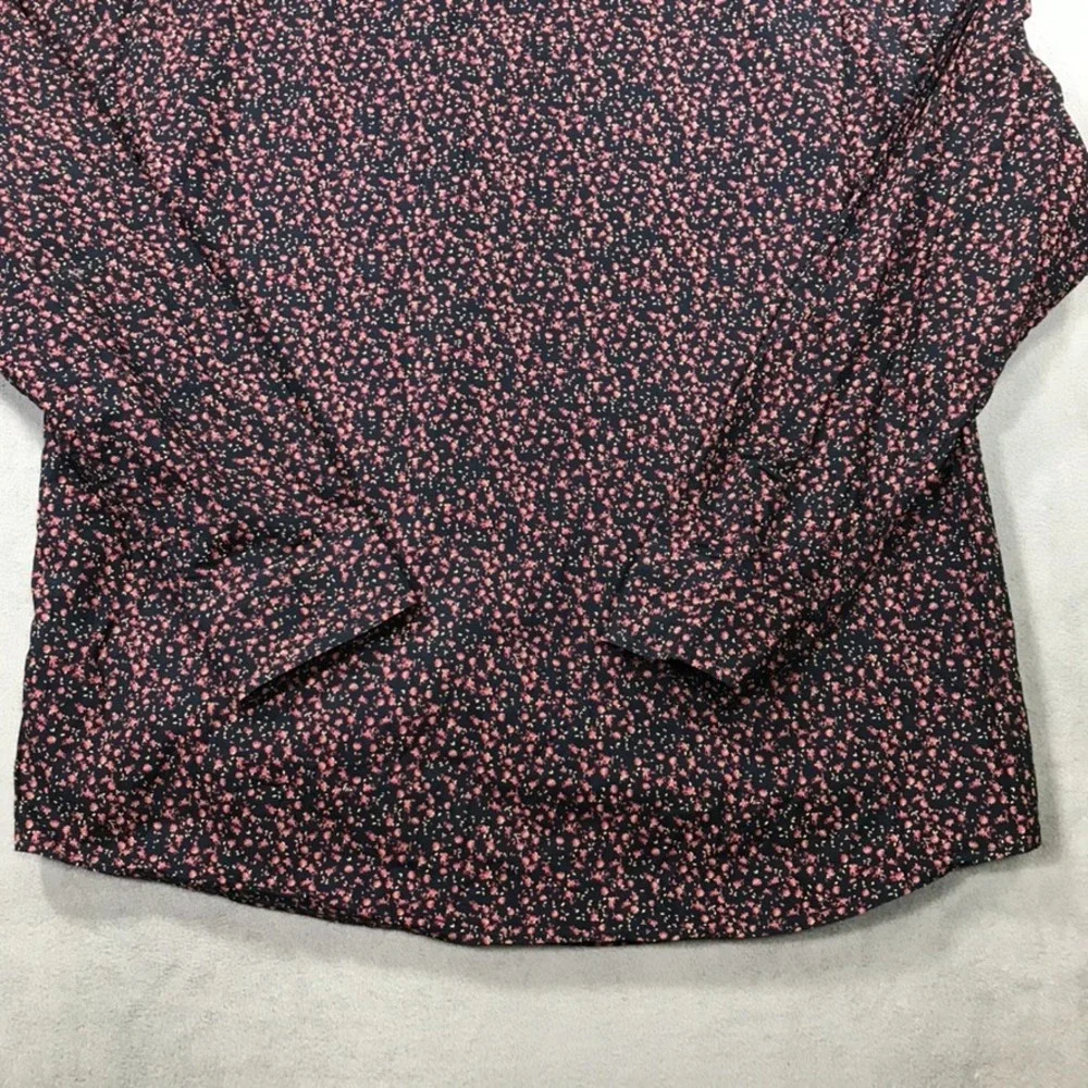 Banana Republic Shirt Men's Large Floral Untucked Fit Button Down Blue Pink